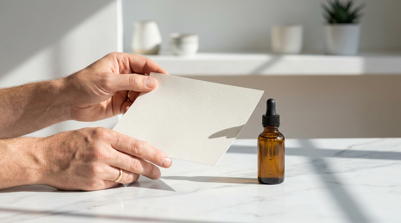 Consommateur satisfait lisant certificat analyse produit CBD acheté